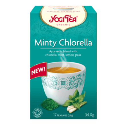 Minty Chlorella te, 17 poser, økologisk, Yogi Tea