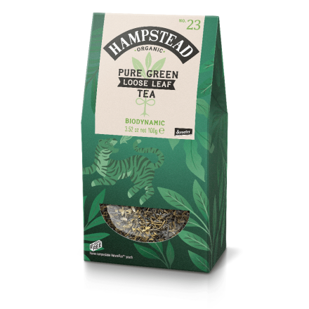 Pure Green Tea, løsvekt, 100 g, økologisk, Hampstead 