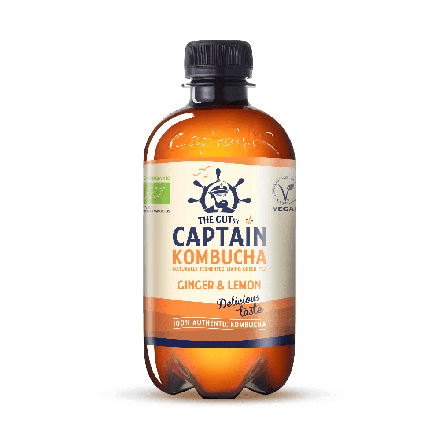 Ginger Lemon, 400 ml, økologisk, Captain Kombucha
